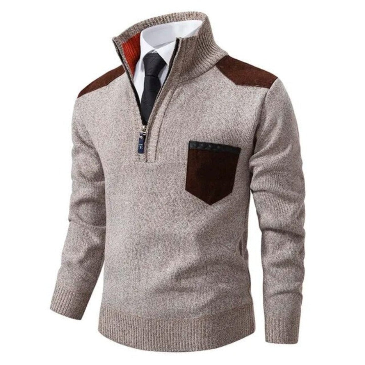 Herren Pullover Modern Halbzip Design