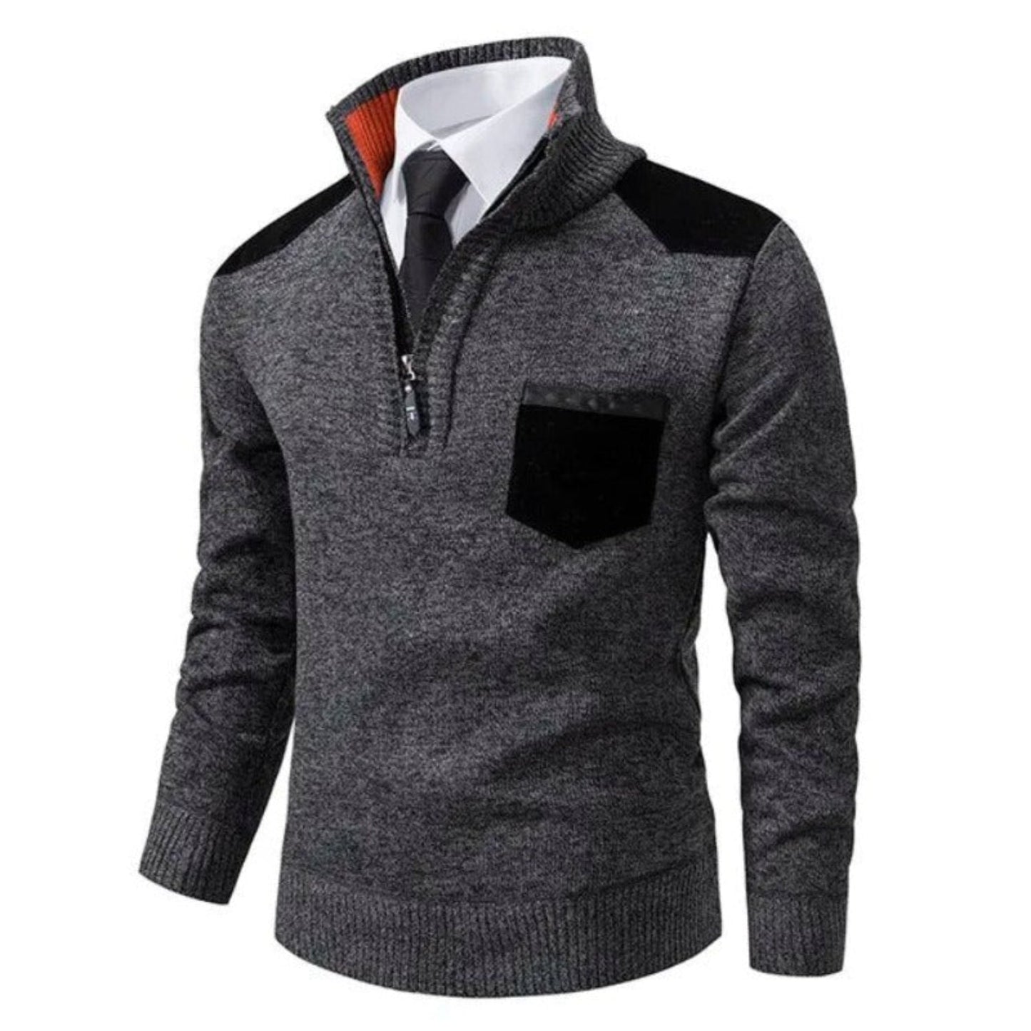 Herren Pullover Modern Halbzip Design