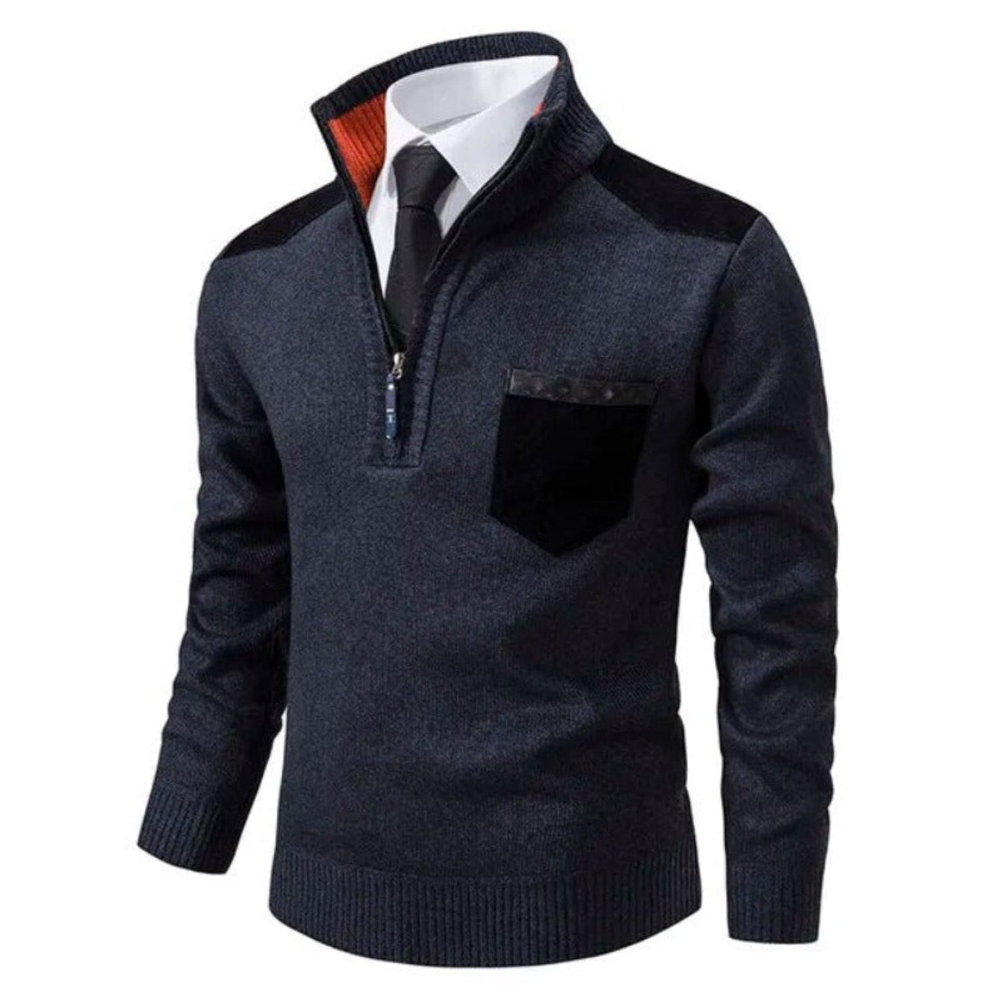 Herren Pullover Modern Halbzip Design