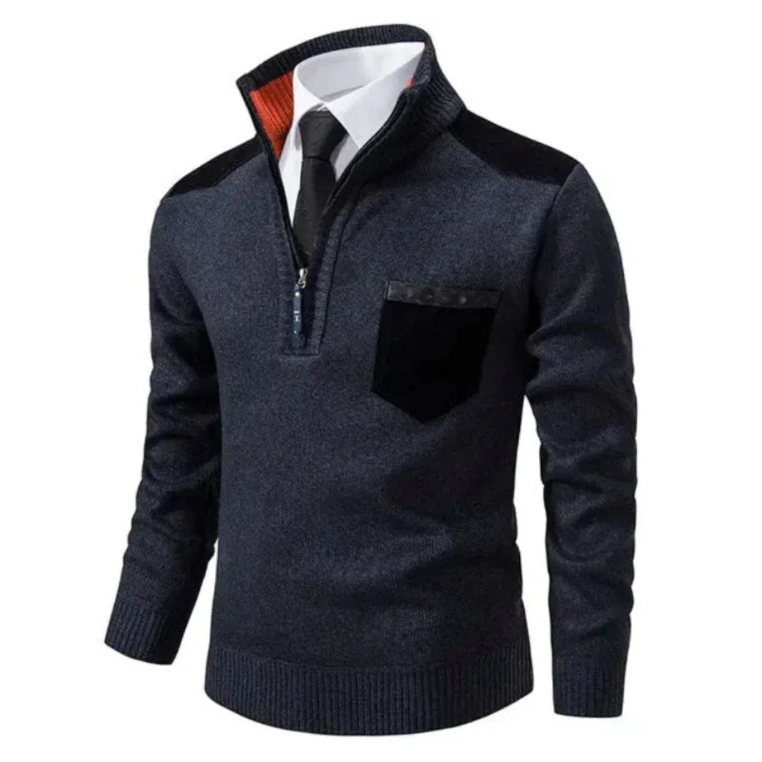 Herren Pullover Lässig Langarm Stricklook