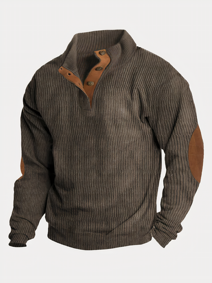Herren Pullover Sportlich Mit Knöpfen