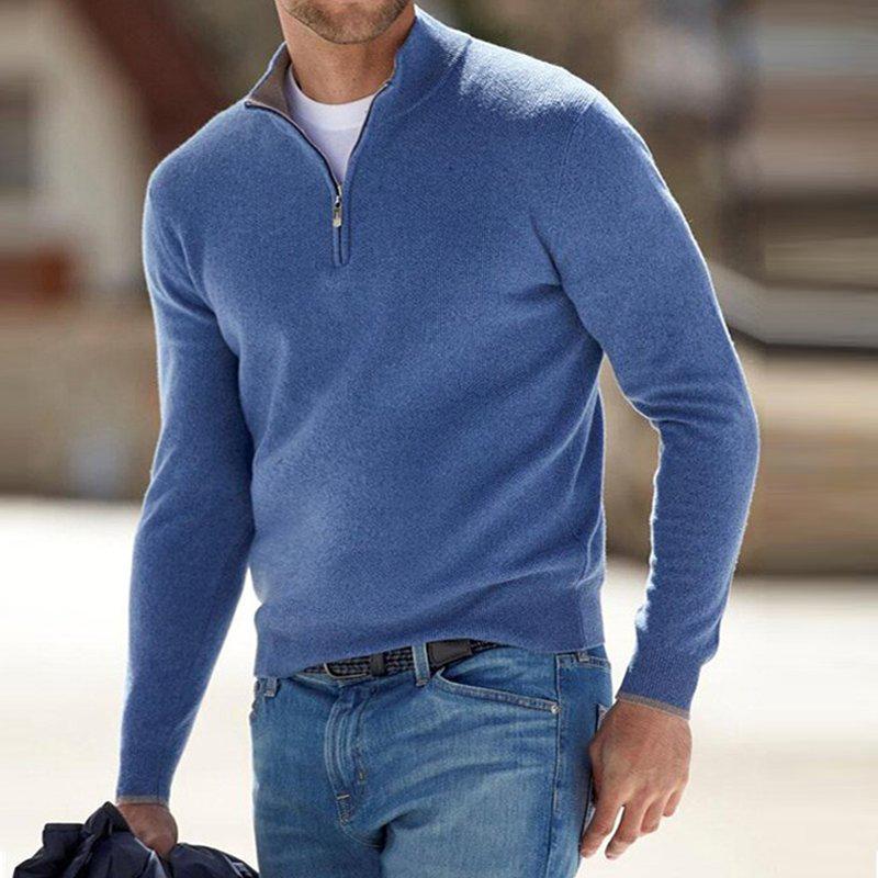 Herren Strickpullover Modern Viertel-Zipper - IdealeKleiden
