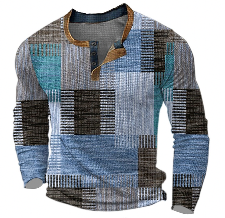 Herren Pullover Langarm HalbkNOPF