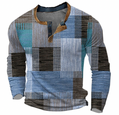 Herren Pullover Langarm HalbkNOPF