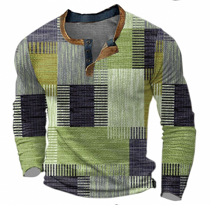 Herren Pullover Langarm HalbkNOPF