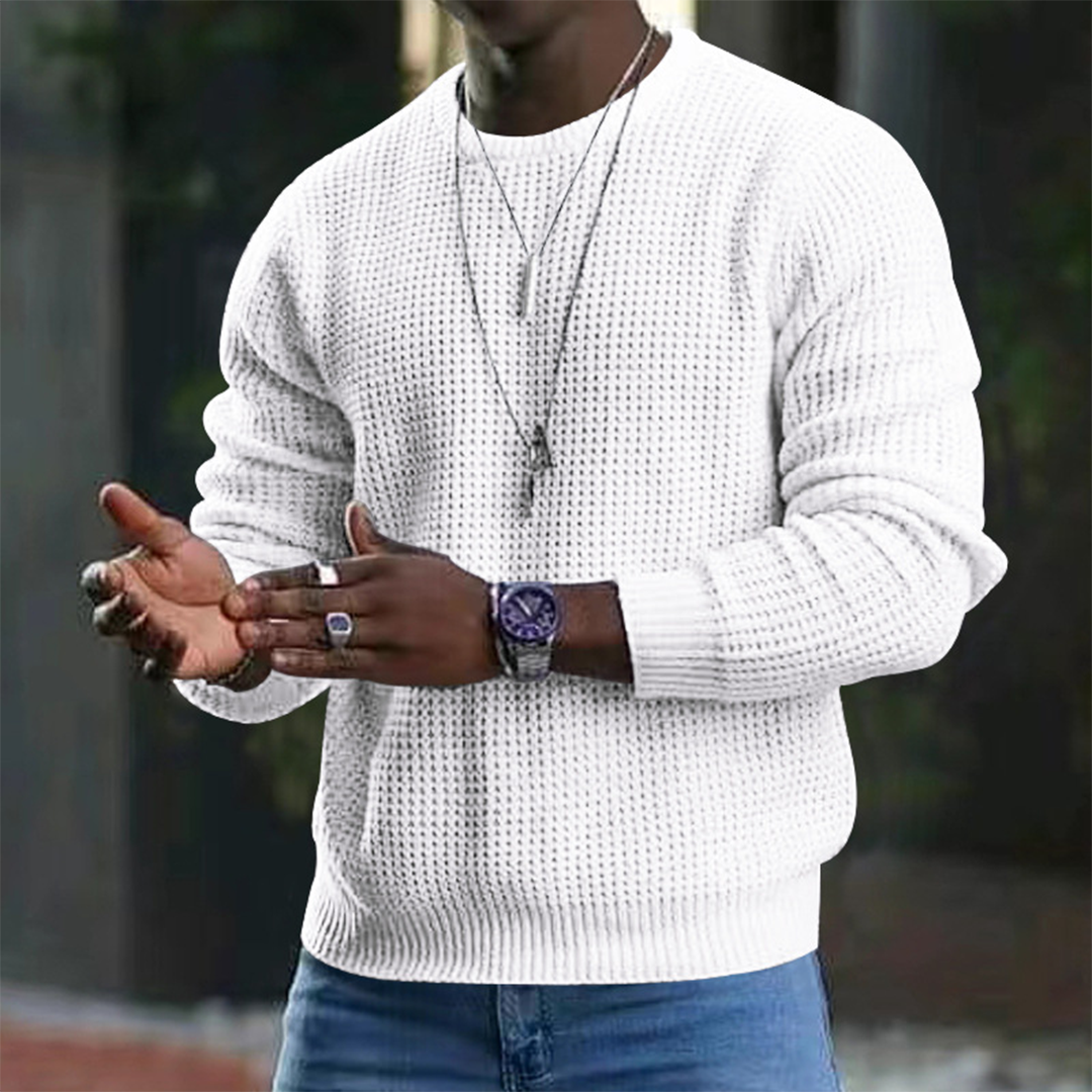 Herren Pullover Rundhals Langarm Warm - IdealeKleiden