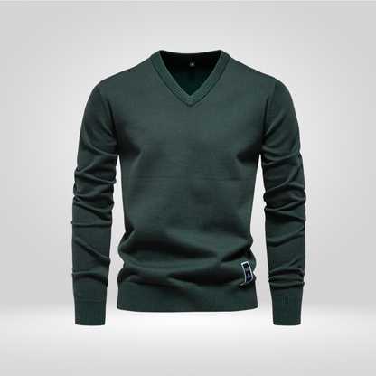 Herren Pullover V-Ausschnitt Einfarbig