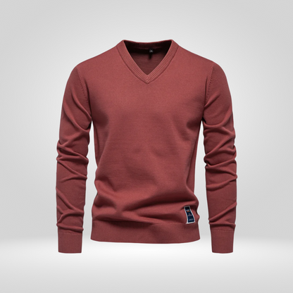 Herren Pullover V-Ausschnitt Einfarbig