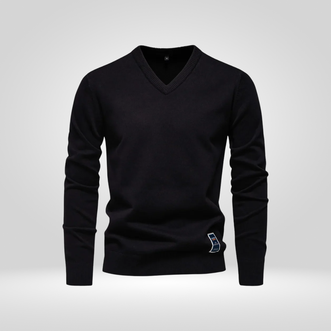 Herren Pullover V-Ausschnitt Einfarbig