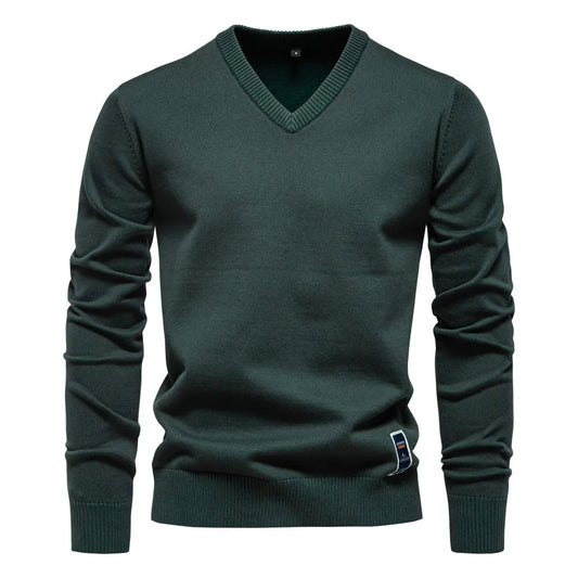 Klassischer Herren Pullover V-Ausschnitt Modern - IdealeKleiden