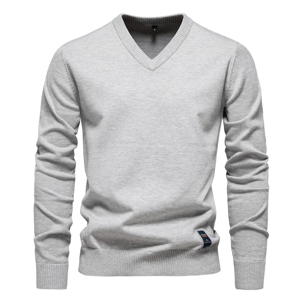 Klassischer Herren Pullover V-Ausschnitt Modern