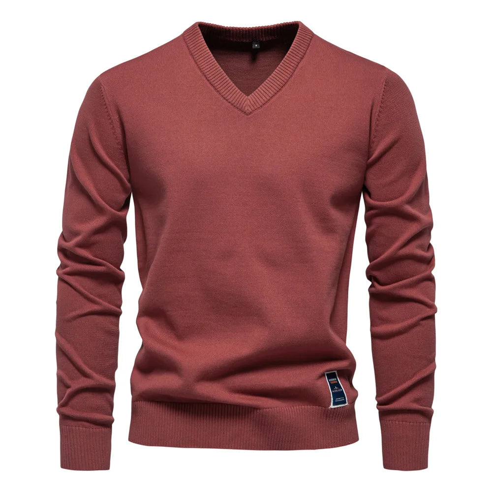 Klassischer Herren Pullover V-Ausschnitt Modern