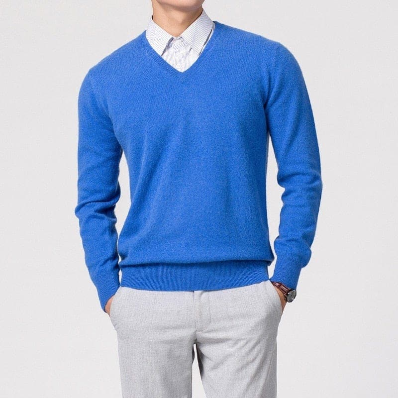 Herren Pullover V-Ausschnitt Einfach Stilvoll