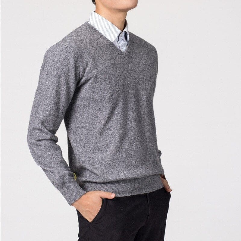 Herren Pullover V-Ausschnitt Einfach Stilvoll