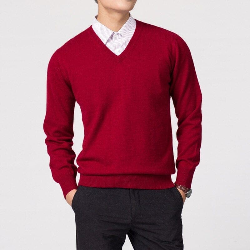 Herren Pullover V-Ausschnitt Einfach Stilvoll