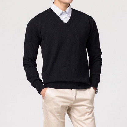 Herren Pullover V-Ausschnitt Einfach Stilvoll