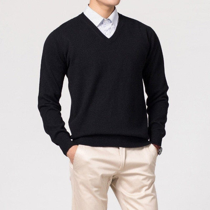 Herren Pullover V-Ausschnitt Einfach Stilvoll