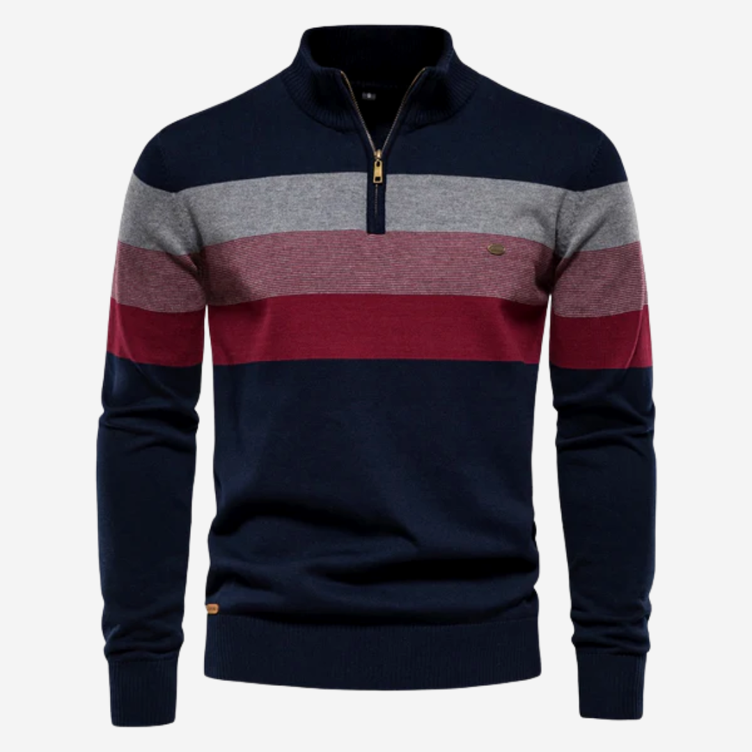 Herren Strickpullover Gestreift Vintage Style