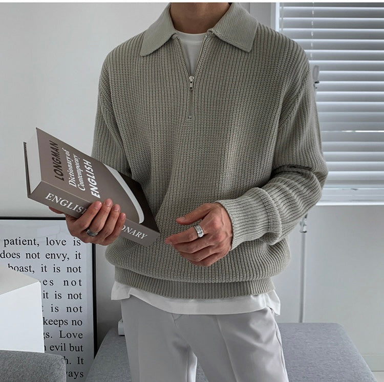 Herren Pullover Modern Viertelreißverschluss