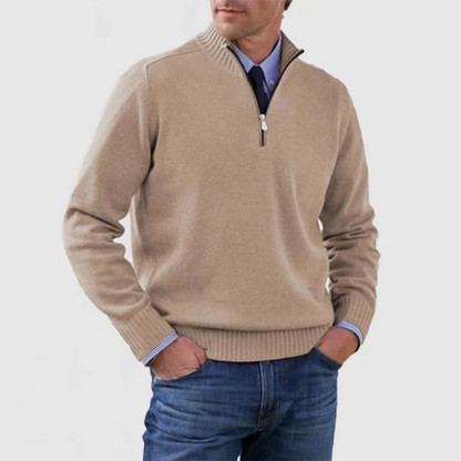 Herren Pullover Modern Halbzippverschluss