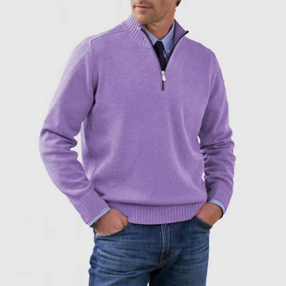 Herren Pullover Modern Halbzippverschluss