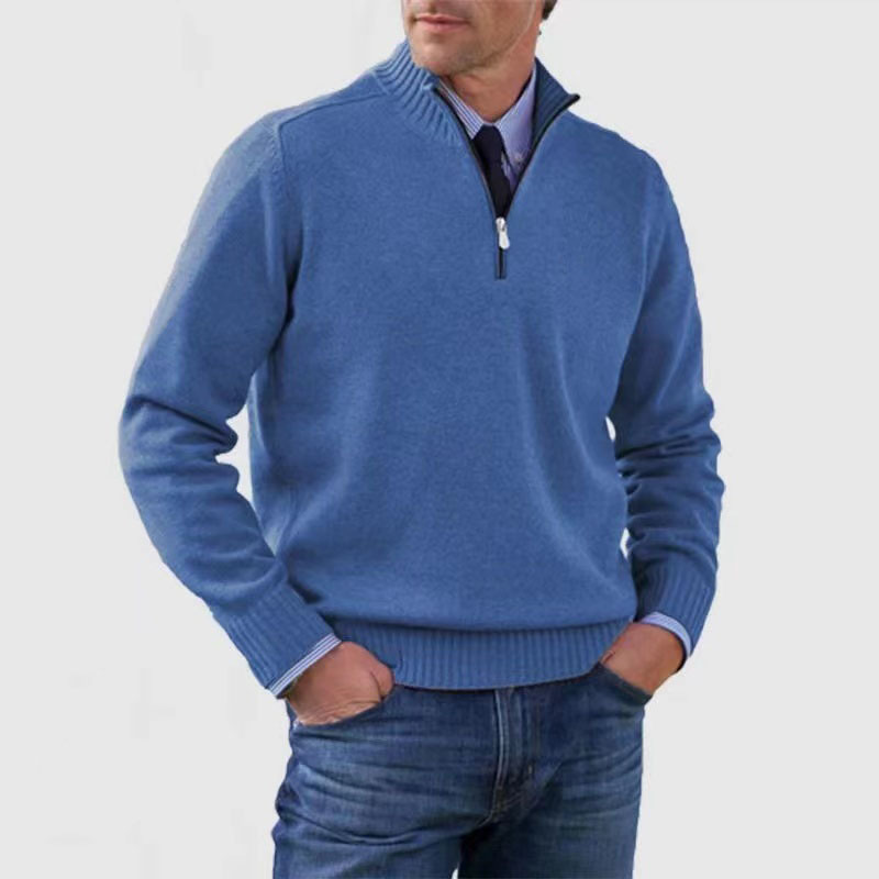 Herren Pullover Mit Viertelreißverschluss Lockere Passform