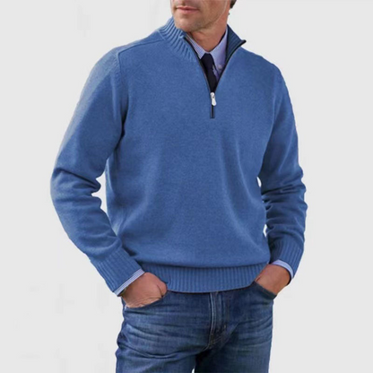 Herren Pullover Mit Viertelreißverschluss Lockere Passform
