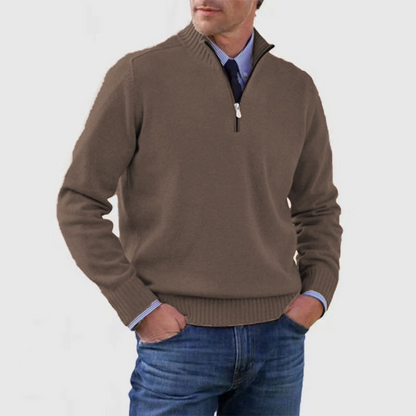 Herren Pullover Mit Viertelreißverschluss Lockere Passform