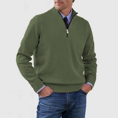 Herren Pullover Mit Viertelreißverschluss Lockere Passform