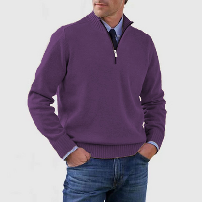 Herren Pullover Mit Viertelreißverschluss Lockere Passform