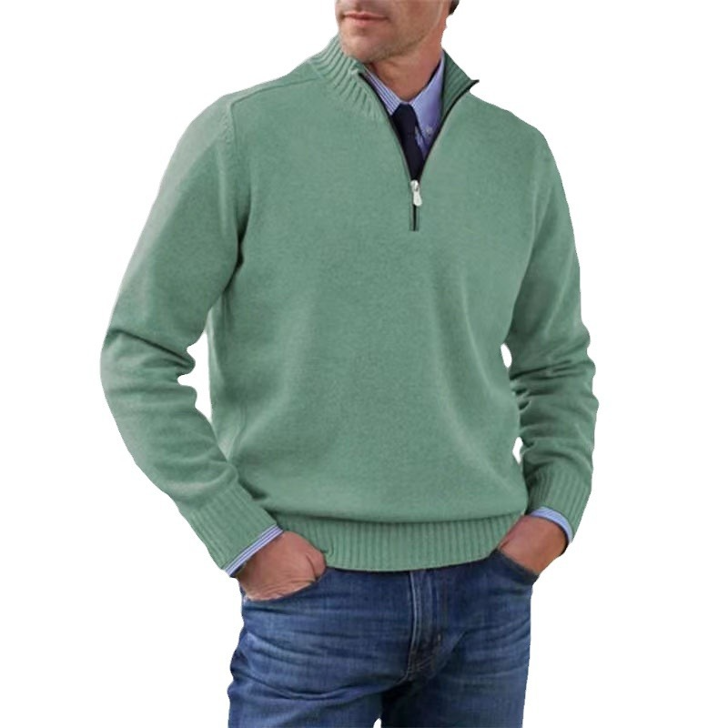 Herren Pullover Mit Viertelreißverschluss Lockere Passform