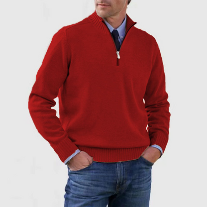 Herren Pullover Mit Viertelreißverschluss Lockere Passform