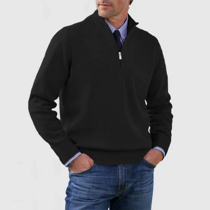 Herren Pullover Mit Viertelreißverschluss Lockere Passform