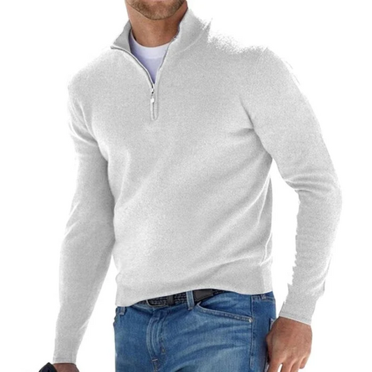 Herren Pullover Langarm Strick mit Reißverschluss - IdealeKleiden