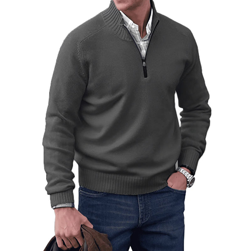 Herren Strickpullover Lässig Halbzipp