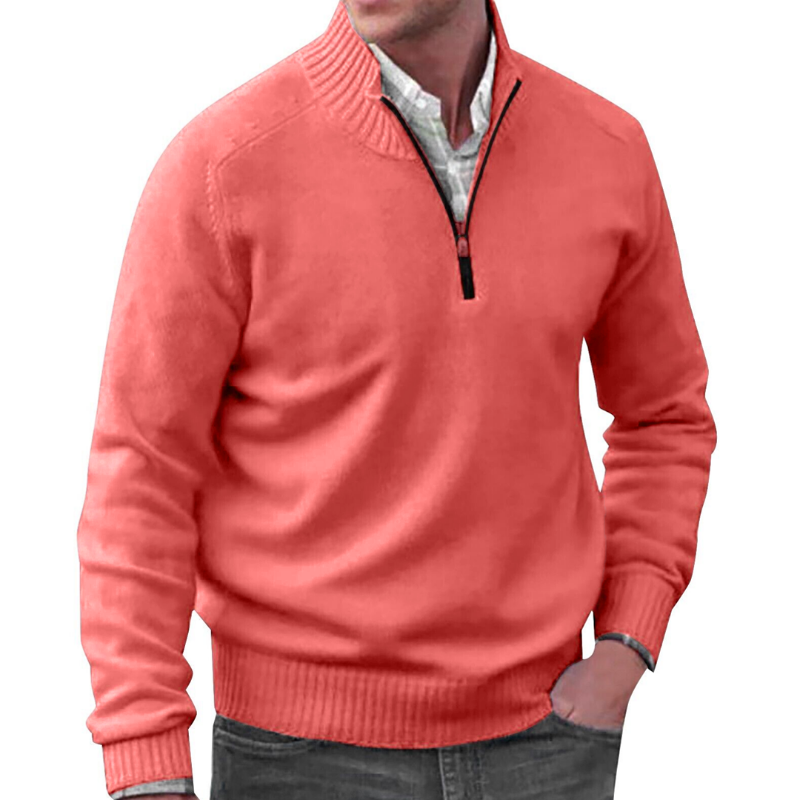 Herren Strickpullover Lässig Halbzipp