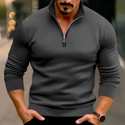 Herren Pullover Lässig Warm Halbzipper