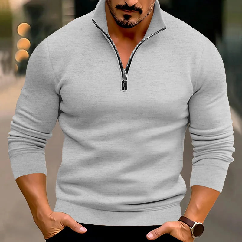 Herren Pullover Lässig Warm Halbzipper