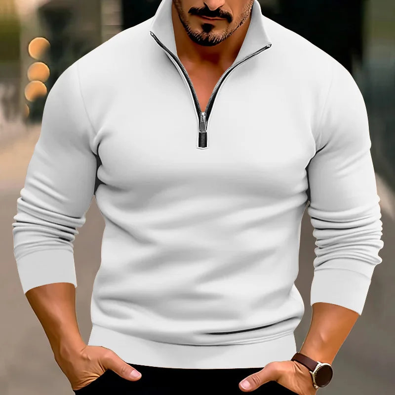 Herren Pullover Lässig Warm Halbzipper