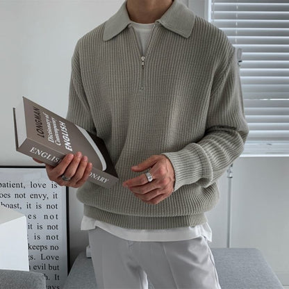Herren Pullover Mit Halbem Reißverschluss