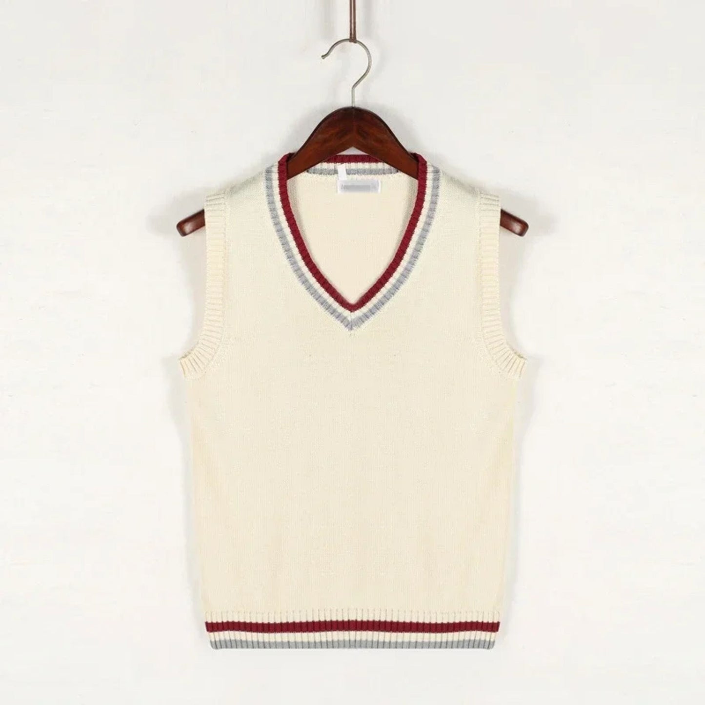 Herren Strickweste Ärmellos V-Ausschnitt Pullover