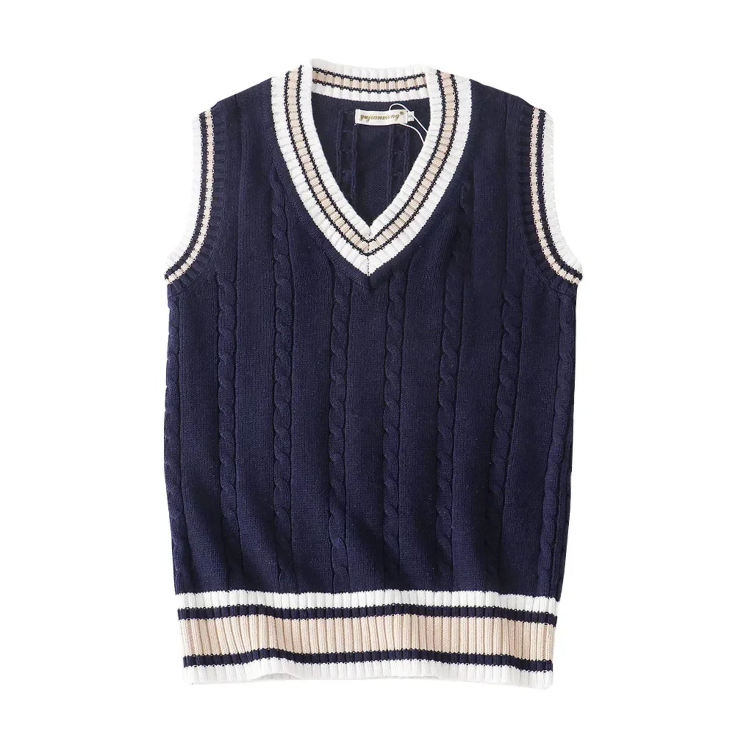 Herren Strickweste Ärmellos V-Ausschnitt Pullover