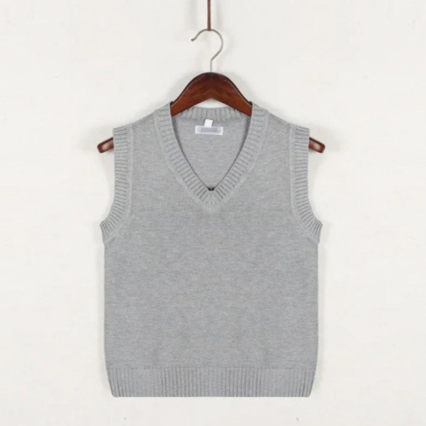Herren Strickweste Ärmellos V-Ausschnitt Pullover