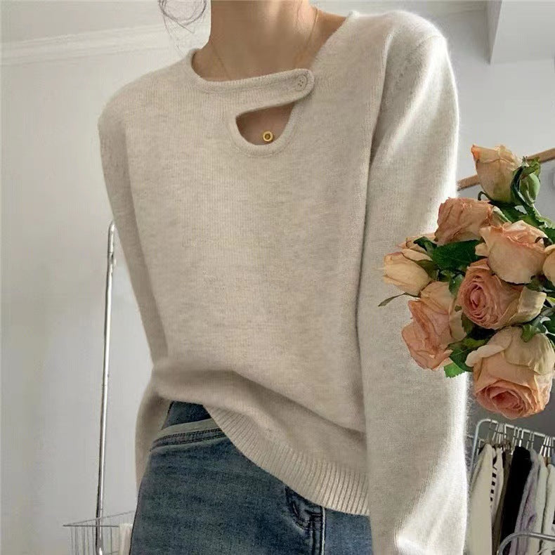 Damen Pullover Weich Baumwolle