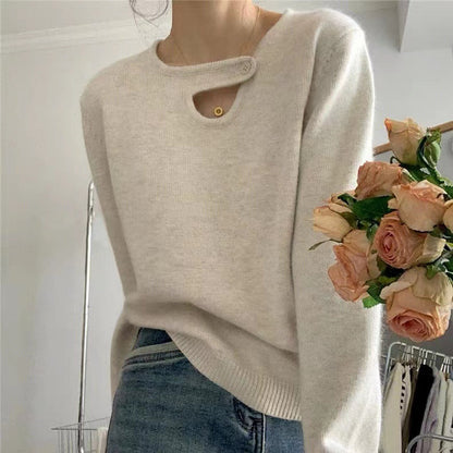 Damen Pullover Weich Baumwolle