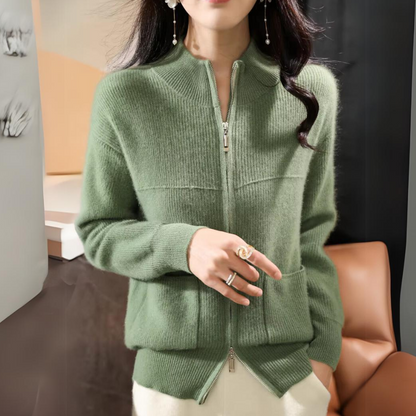 Damen Strickjacke Merino Soft Reißverschluss