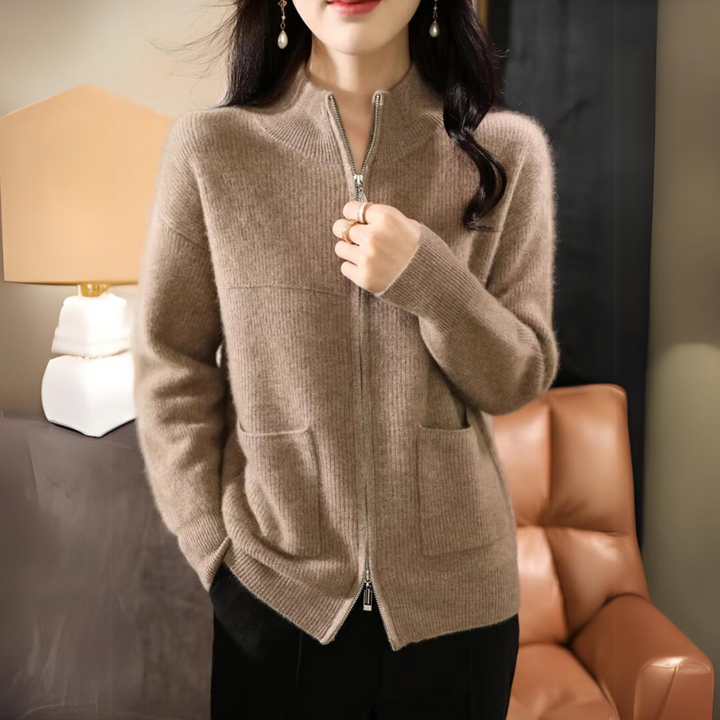 Damen Strickjacke Merino Soft Reißverschluss