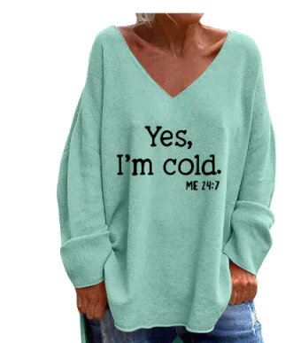 Damen Oversize Pullover V-Ausschnitt Muster