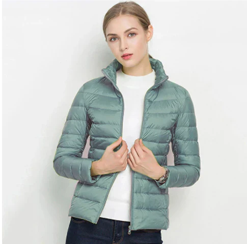 Damen Steppjacke Slim Fit Reißverschluss