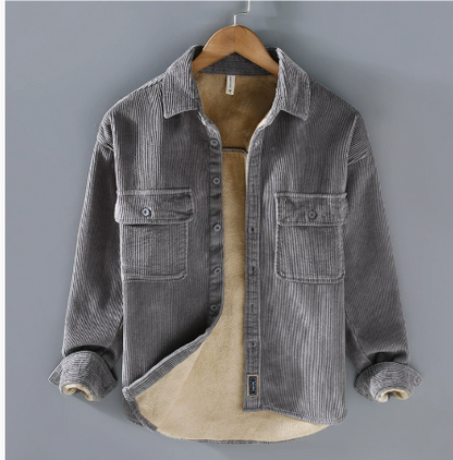 Herren Cordjacke Bequem Grün